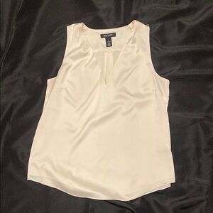 White House Black Market Cream Sleeveless Tank Top